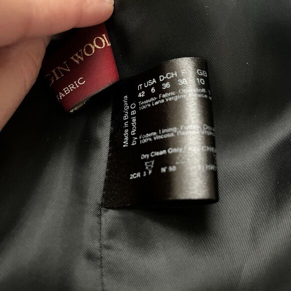 CINZIA ROCCA Women’s Wool Coat Black Size 6 High Collar - Picture 8 of 11